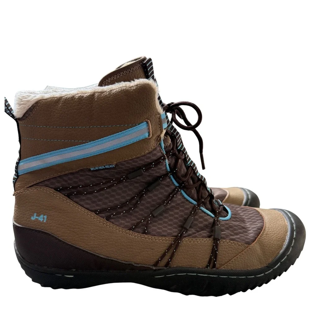 J-41 Kansas Weather-Ready Faux Fur Winter‎ Boots Brown Women's 11 / Men's 9.5
